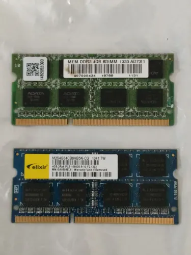 2 pentes de memória DDR3 4GB SDIMM 1333MHz