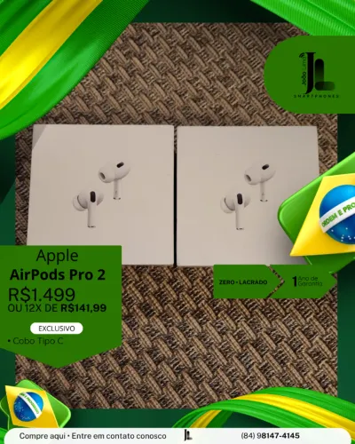 APPLE AIRPODS PRO 2, COM CABO TIPO C, LACRADO, EXCLUSIVO!