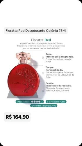 Floratta Red Desodorante Colônia 75ml