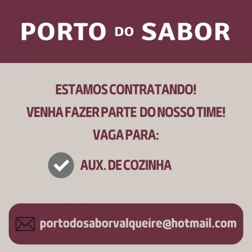 Vaga para Aux de Cozinha - Vila Valqueire