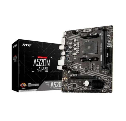 Placa-Mãe MSI A520M-A PRO, AMD AM4, mATX, DDR4, Preto - A520M-A PRO