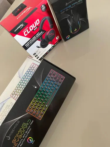 KIT TECLADO E MOUSE GAMER RISEMODE + HEADSET HYPERX CLOUD