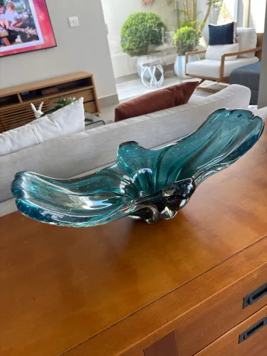 Vaso em Cristal Murano Azul 