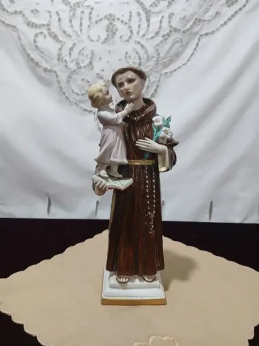 Antiga Estatueta Do Santo Antonio De Porcelana / No Estado