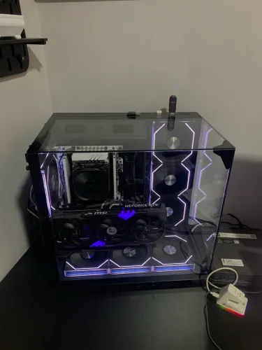 Gabinete com teto de vidro + 7 fans prisma