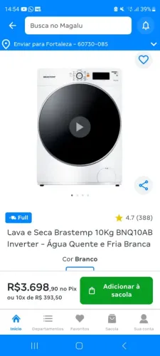 Geladeira e  lava e seca Brastemp