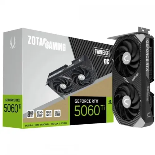PLACA DE VIDEO RTX 5060TI 8GB ZOTAC TWIN EDGE OC GDDR7 128 BITS ZT-B50610H-10M LACRADA!