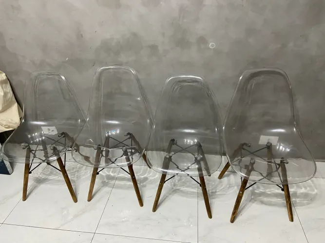 4 cadeiras acrílico transparente para reforma