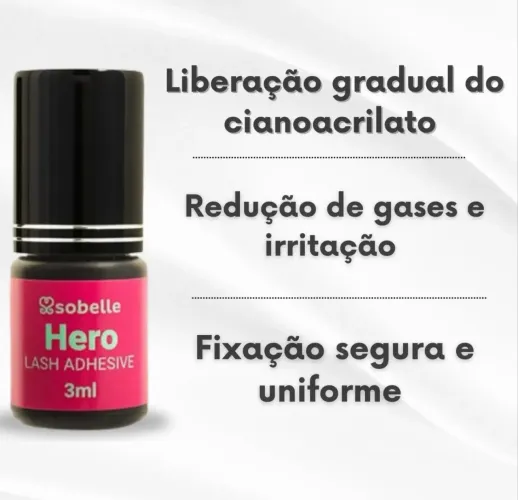 Cola Para Alongamento De Cílios High Sobelle 3ml Para Extensão Fio A Fio E Volume Russo