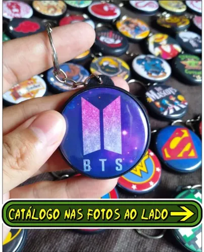 Chaveiros Dupla Face BTS - NerdDog Store Kpop Bt21 RM Jin Suga J-Hope Jimin V Jungkook