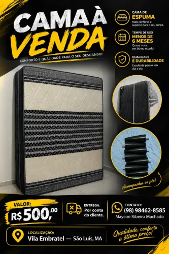 Cama de Casal de Espuma! R$ 500