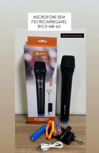 Microfone sem fio recarregável 
