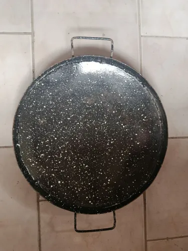 Disco de arado esmaltado com borda