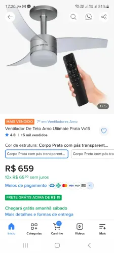 Arno Ventilador de Teto