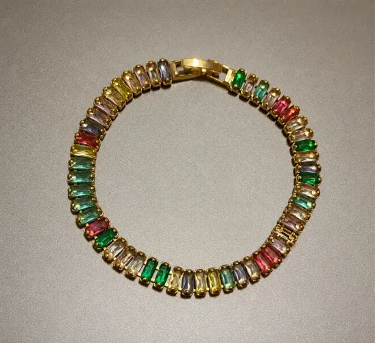 Pulseira Riviera com Navetes Coloridos 