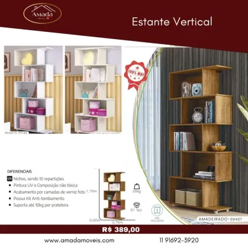 Estante vertical, a pronta entrega 