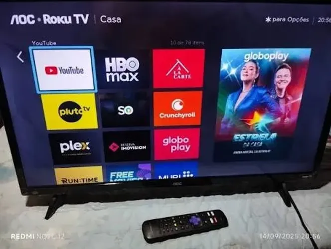 Smart Tv Roku Aoc Led 32 Polegadas Nova Com Mais de 400 Canais Streaming Integrado