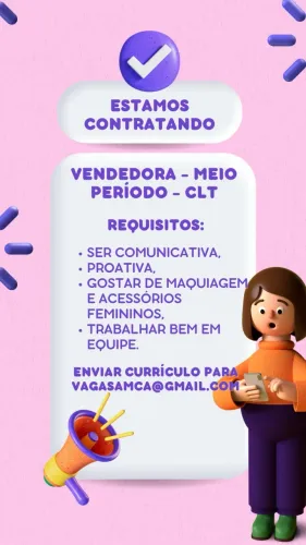 Vaga de vendedora