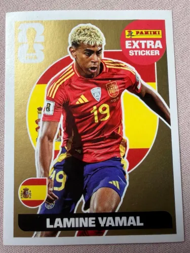 Lamine Yamal Extra Sticker Gold Panini Copa 2026 Rara ?