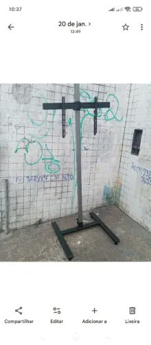 SUPORTE P/ TV MODELO PEDESTAL REGULÁVEL P/ COMÉRCIO/HOTEL/POUSADA DE 32 A 75 POLEGADAS 