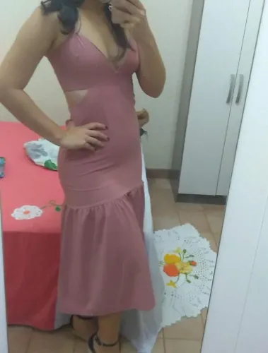 Vestido cor salmão