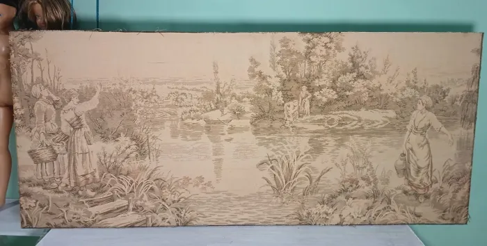 Quadro Grande Vintage Gobelin Sem Moldura