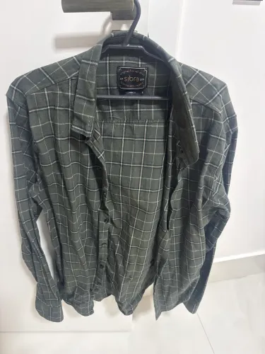 Camisa social xadrez verde