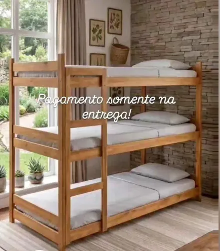 Camas de madeira maciça para alojamentos e dormitórios Airbnb 