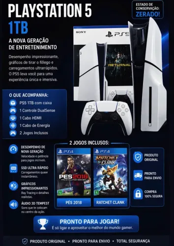 PLAYSTATION 5 1TB. ATÉ 12x no cartão ?