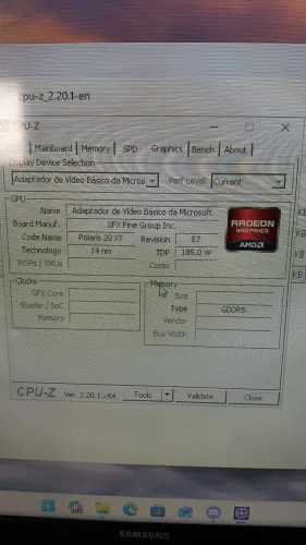 RX580 XFX COM DEFEITO NAS PORTAS IMAGEM CRAQUELADA