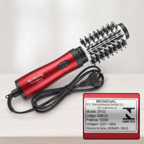 ESCOVA Rotativa Mondial Tourmaline Infinity 220v<br>Gira para frente e para trás