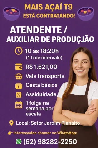 Açaiteria contratar 