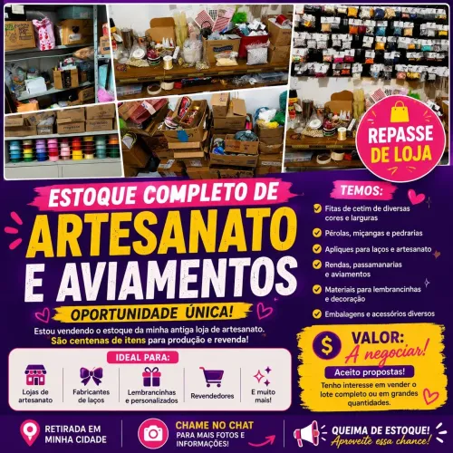 Repasse de estoque artesanato
