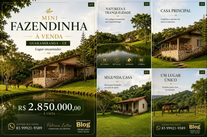 Sítio fazendinha com lago e animais em Guaramiranga! R$ 2.850.000,00