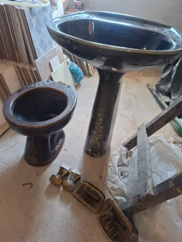 Kit Pia, Vaso Sanitário e Acessórios Antigo - Completo 