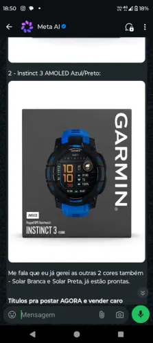 Lote 3x Garmin Instinct 3 45mm AMOLED e Solar - Novos Lacrados - Pronta Entrega