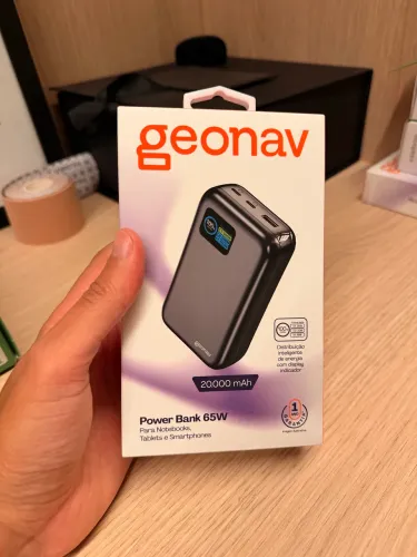 Geonav Power Bank 20000mAh 65W Para Notebooks, Tablets e Smartphones, PB20K65WBL