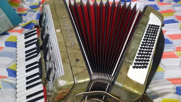acordeon scandalli 80 baixos afinado eletrificado