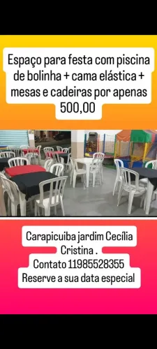 Aluguel espaço para festa Carapicuíba 