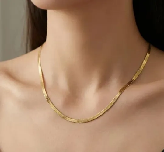 Colar lâminado dourado aço inoxidável 