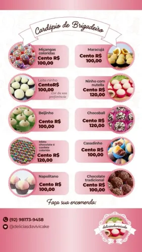 Brigadeiros tradicionais e personalizados