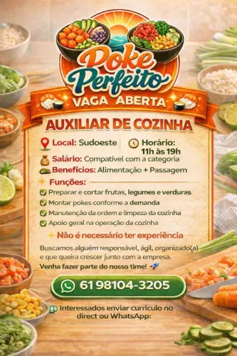 Oportunidade de trabalho com ou sem experiência