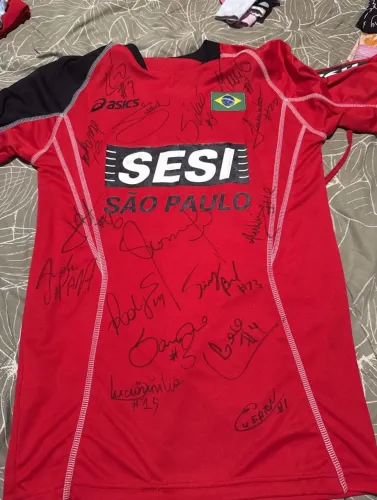 camiseta asics vôlei sesi são paulo autografada g