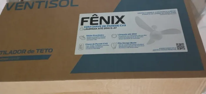 Ventilador de Teto Ventisol Fênix CV3 Branco 220V - Novo na Caixa | 3 Unidades