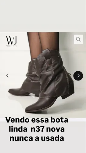 Bota da marca WJ , nova , n?37 , cor café , nunca usada
