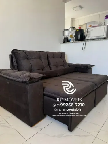 Sofá Retrátil e Reclinável 2m pillow 16cm - revestimento veludo