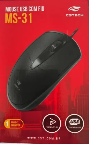 MOUSE USB MS-31BK - PRETO - C3TECH