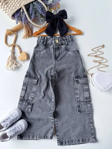 Calça cargo jeans infantil