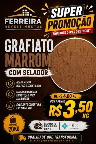 Super promoção Grafiato Marrom com selador
