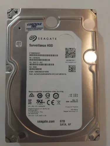 HD Seagate Surveillance 6TB 7.200 RPM - ST6000VX0001 - SN:Z4D4S245